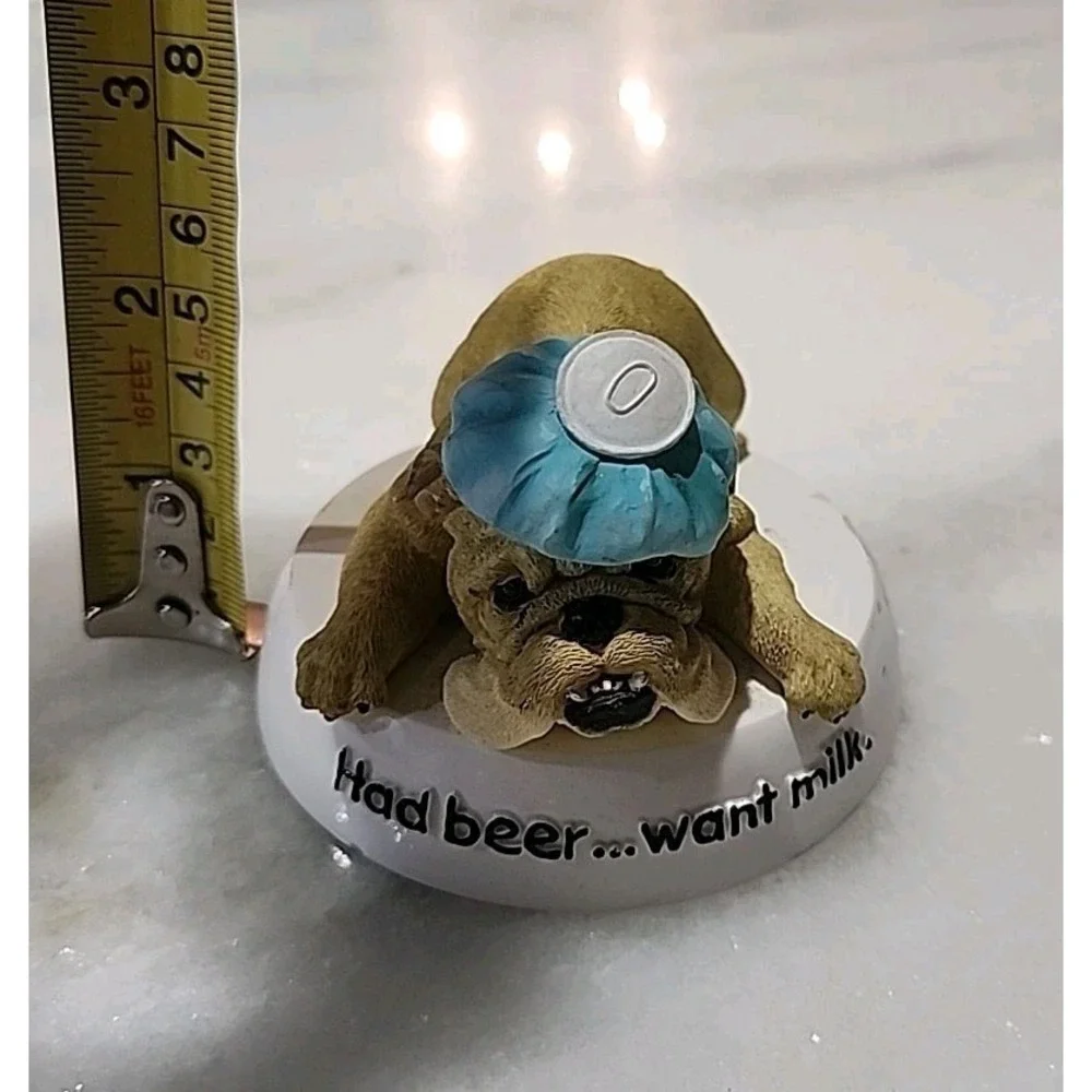 English Bulldog Zelda Hangover anthropomorphic Westland Had Beer Want Milk #4774